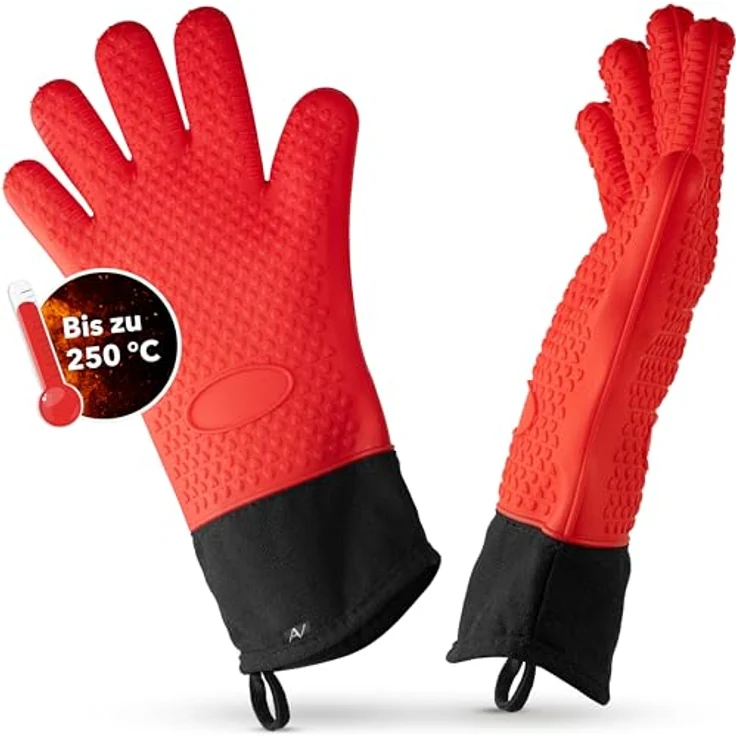 AVANA Topfhandschuhe Silikon Ofenhandschuhe Hitzebeständige Kochhandschuhe Handschuhe, Anti-Rutsch, weiches Baumwoll-Innenfutter, bis 250°C – Bild 2