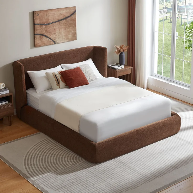 EINHOM 140x200 cm Kompressionsbett. Bettgestell mit gepolstertem Kopfteil,verstärktem Stahlrahmen,ohne Boxspring – einfache Montage, hohe Stabilität,Matratze nicht enthalten – Bild 4