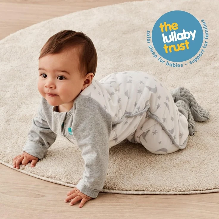 Love To Dream Schlafsack mit Füßen, 3 Years, integrierte Steppdecke für kühle Temperaturen (16-20°C), statt Bettdecke, Schlafanzug Baby Winter, Babyschlafsack, Weiß – Bild 7