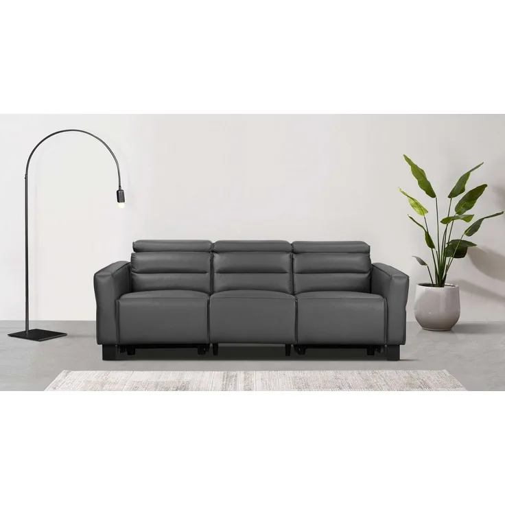 Places of Style 3-Sitzer Carpari, 224cm, manuelle od. elektrische Relaxfunktion in 2 Sitzen, mit USB, Kopfteilverstellung, Echtleder, Kunstleder, Webstoff