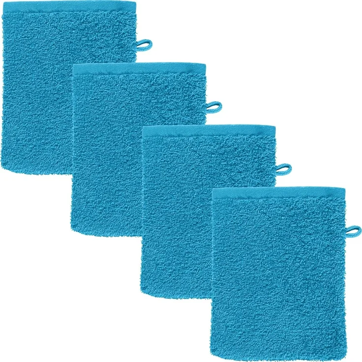 REDBEST Waschhandschuh Waschhandschuh "Oceanside" 4er-Pack, Leichtfrottier, Leichtfrottier Uni – Bild 1
