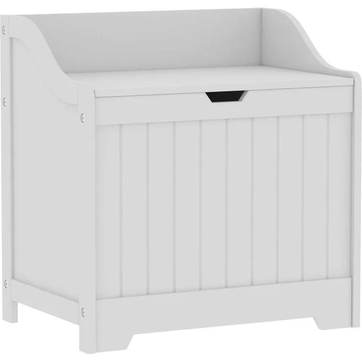 Home Discount priano Badezimmer Schrank Schrank Brust Mülleimer Holzkorb Einheit Wäschesack, Weiß – Bild 1