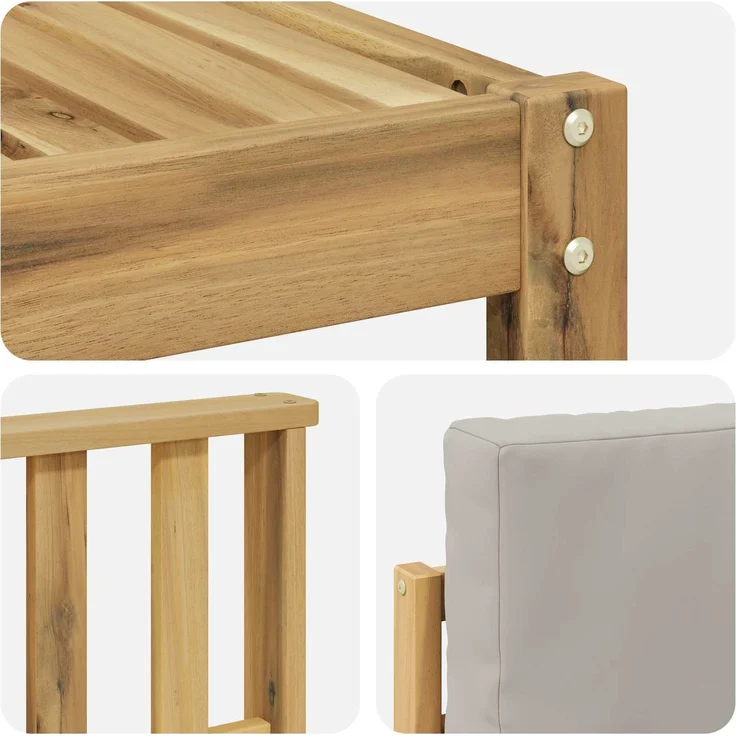vidaXL Outdoor-Sofagarnitur 8 stk. 7-Sitzer Weiß und Hellgrau 3391546 – Bild 6