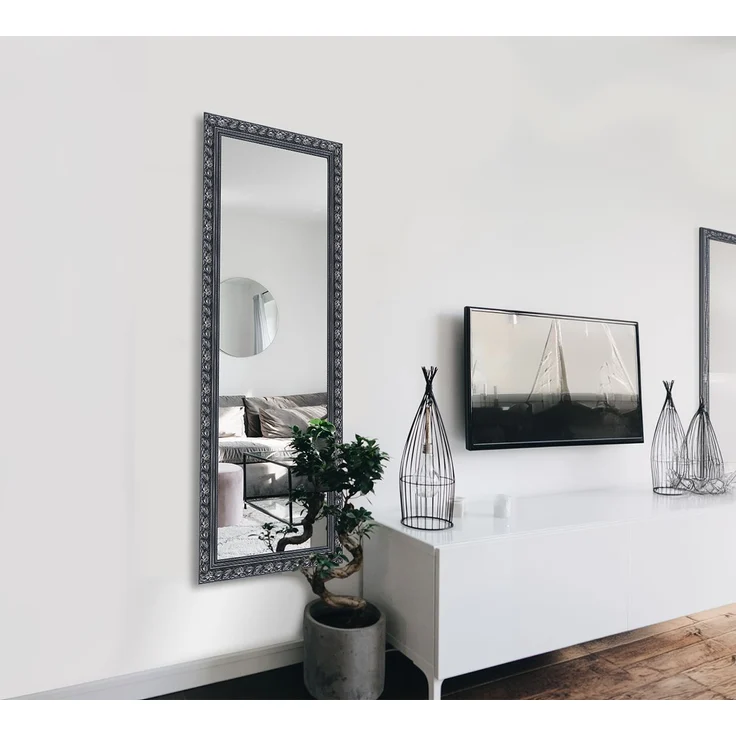 MIRRORS AND MORE 'Tanja' Rahmenspiegel Holz, schwarz-silber, 50x150cm – Bild 5