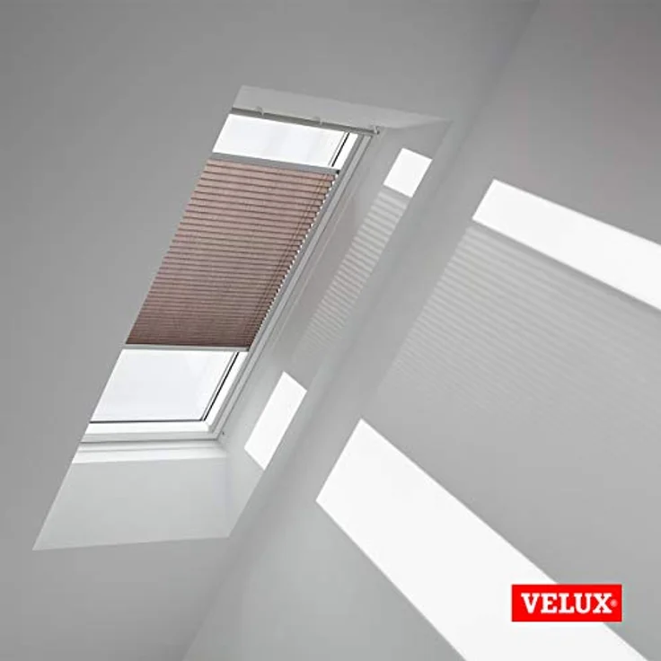 Velux Dachfensterplissee FHL MK08 1276S, Mokka gepunktet, Aluminium Schiene, manuell bedienbar – Bild 3