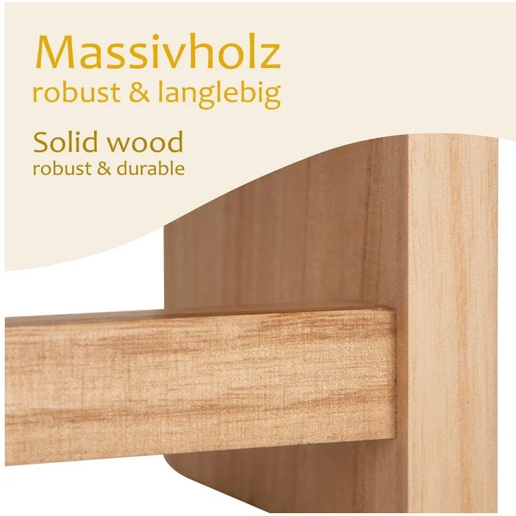 ONVAYA Wandregal Massivholz ǀ Naturholz oder Weiß ǀ 4er-Set aus Holz – Bild 3