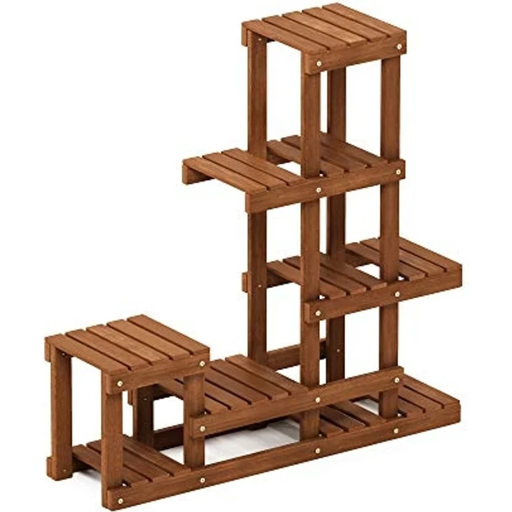 Furinno Tioman Blumenständer in Teaköl, Natur, 25,15 x 90,17 x 91,44 cm – Bild 3