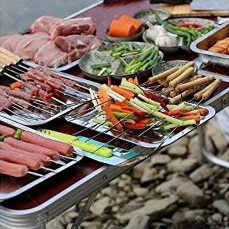 LA CUTE Grillspieß 10 Schaschlik Spieße Grill 30cm Schampura Edelstahl (Grillspieß-Set aus Edelstahl für vielseitiges Grillen, 10-St, 10 Grillspieße aus Edelstahl mit Holzgriff, 30 cm), Rostfreie Edelstahlspieße mit ergonomischem Holzgriff – Bild 3