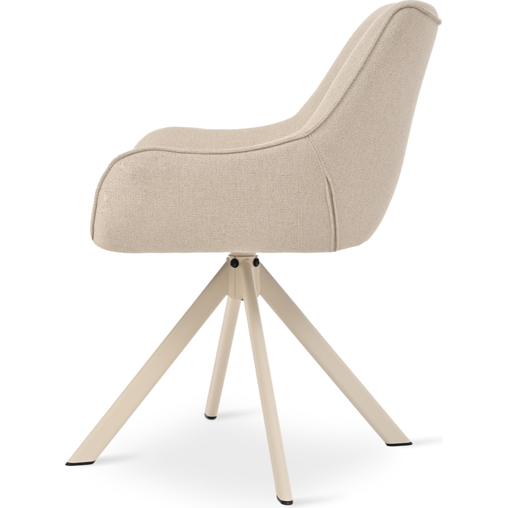 GOEURVANT 1178 Esszimmerstühle 2er-Set mit Armlehnen, 360° Drehbar, Webstoff - Beige – Bild 9