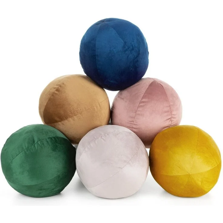 Eurofirany Dekokissen Kugelkissen Kugelformiges Kissen Ball Samt Velvet, besonders weich, dekorativ und designvoll 24 cm – Bild 1