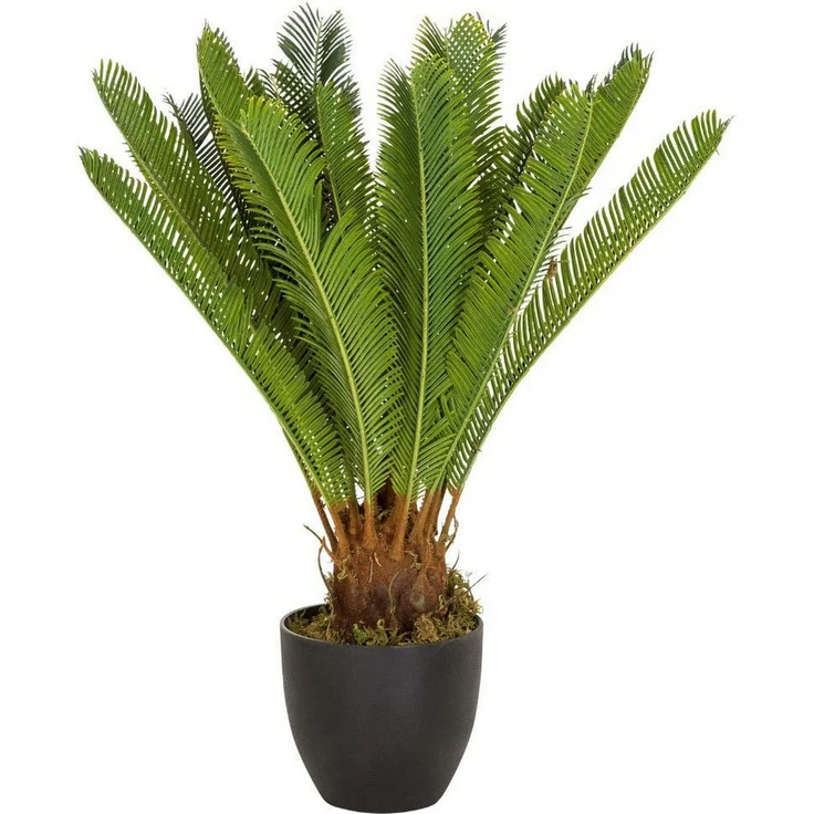 bümö plants Cycas Kunstpflanze - Täuschend echter Palmfarn, geruchlose Premium Kunstblume für lebendiges Ambiente - authentische, künstliche Pflanzen als Deko für's Wohnzimmer, Büro & mehr, BUP-cycas – Bild 1