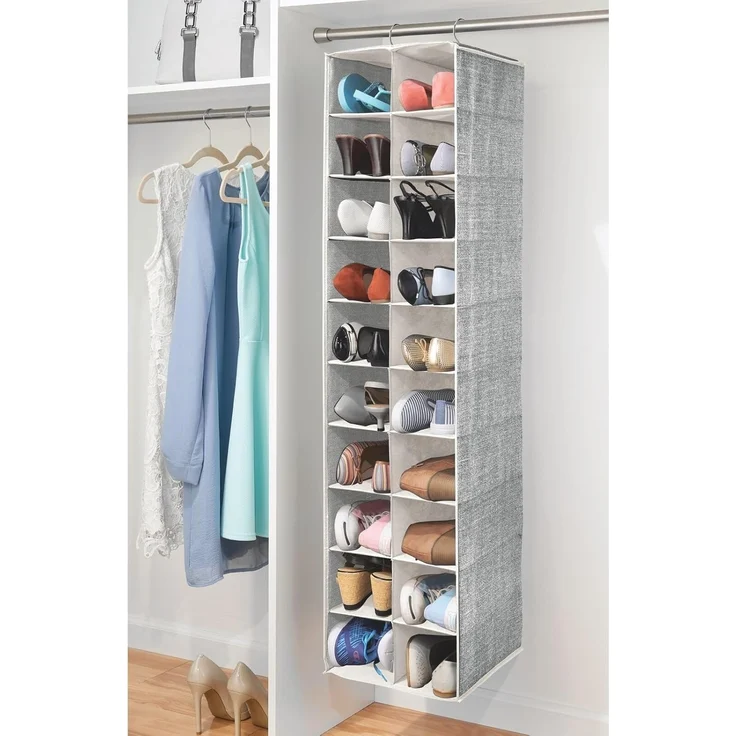 Hängeaufbewahrung Organizer mDesign Aufbewahrung Kleidung Schuhe Schwarz Creme – Bild 2