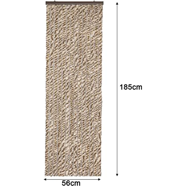 Moritz Flauschvorhang aus Chenille 56 x 185 cm braun grau meliert Türvorhang als Fliegenschutz Insektenschutz für Camping Wohnwagen – Bild 3