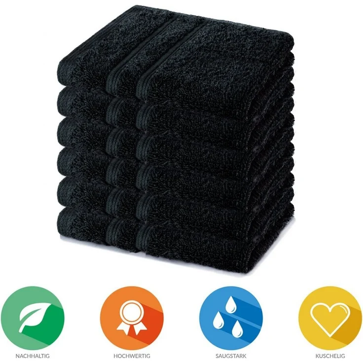 Lavea Seiftuch Bali Seiftücher, Waschlappen Frottee 30x30 cm, Weiches Bio-Baumwollfrottee (Set, 6-St), kleine Handtücher, Handtuch-Set, GOTS-zertifiziert, 500g/m² – Bild 1