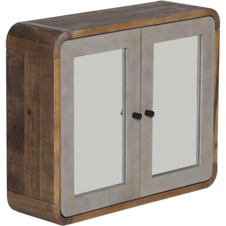 Spiegelschrank Bad massivum Dingle 67x55x20 cm Pinie natur grau Betonoptik Wandspiegelschrank Hängeschrank Badezimmermöbel MDF