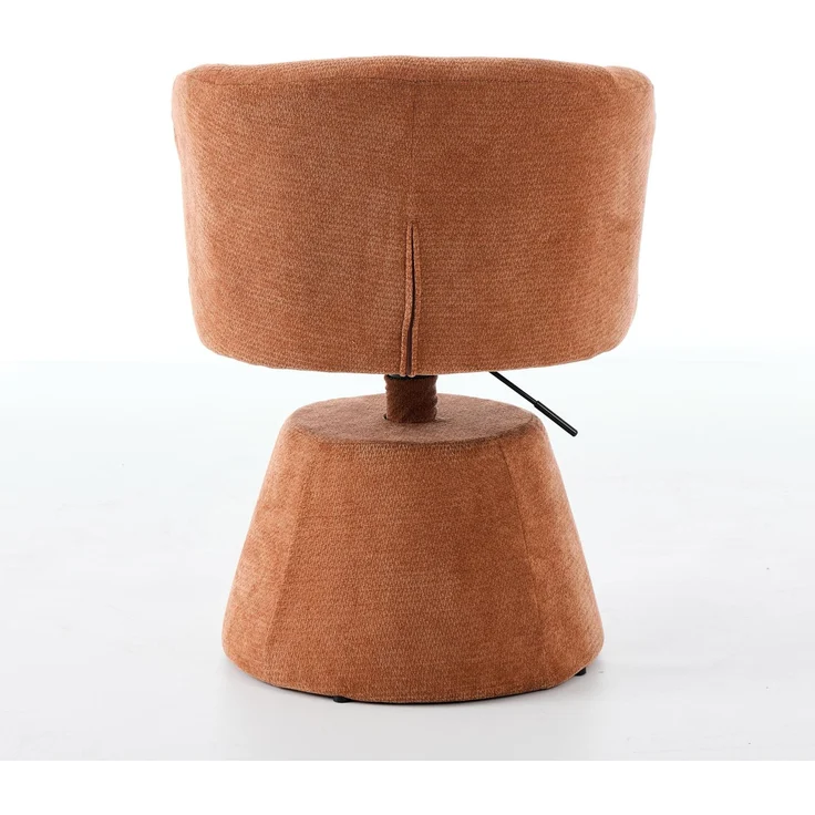 Höhenverstellbarer, um 360° drehbarer Barhocker, moderner, runder Esszimmerstuhl mit Chenille-Bezug, ergonomischer Akzentstuhl für Schlafzimmer, Kücheninsel und Bar, Einzelpackung, Terrakotta & Orange, DE1878OG – Orange – 57,5 ​​x 60 x 92,5 cm – YOUDENOVA – Bild 7