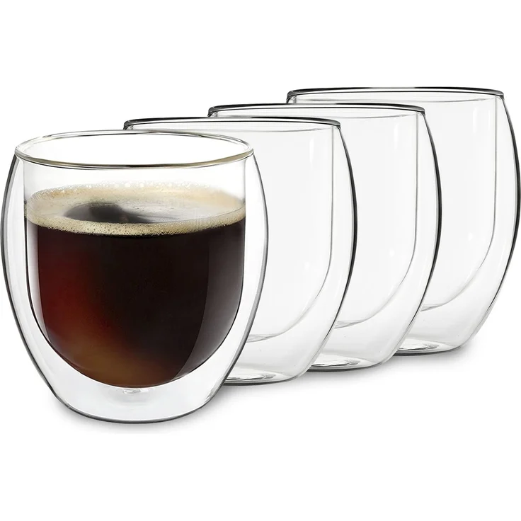 DUOS Jumbo doppelwandiges Thermoglas 310ml Borosilikatglas handgemacht Transparent – Bild 1