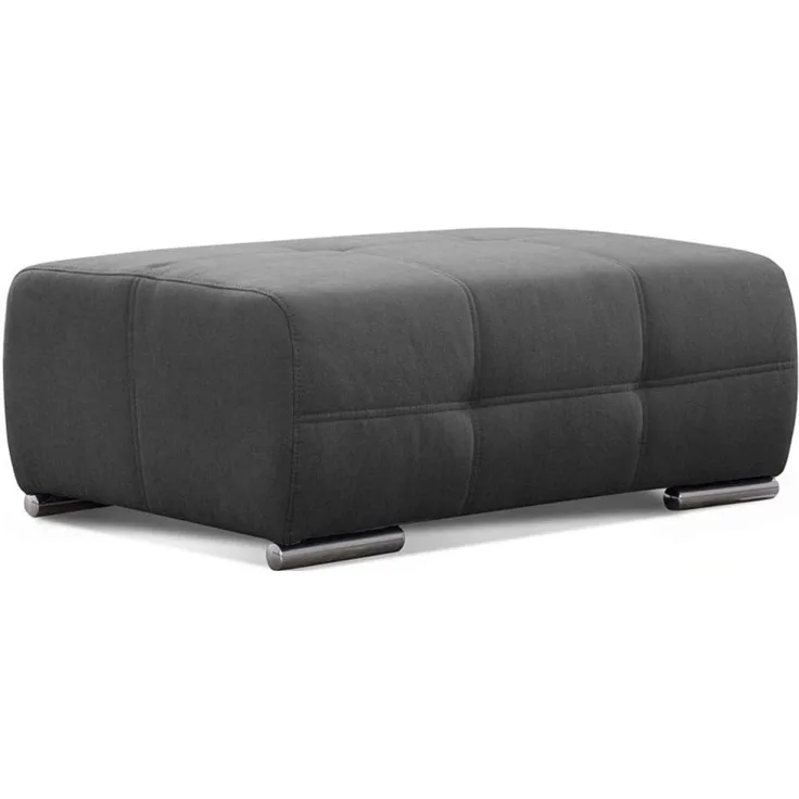 Cavadore Hocker Mistrel, Sitzhocker mit leichter Fleckentfernung dank Soft Clean, geeignet für Haushalte mit Kindern, Haustieren, 109 x 42 x 73, dunkelgrau