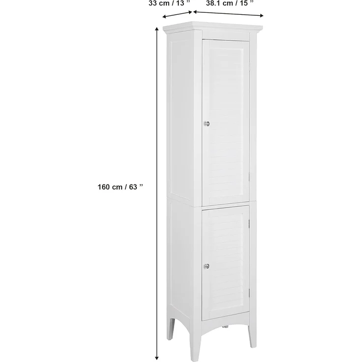 Versanora Badezimmer-Hochschrank Badmöbel Badregal Holzschrank Weiß Teamson ELG-588 – Bild 9