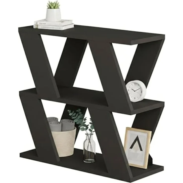 Dmora - Wohnzimmertisch Thalia, Niedriger Wohnzimmertisch, Kaffeeregal, Couchtisch für Sofa, 60x22h57 cm, Anthrazit – Bild 3