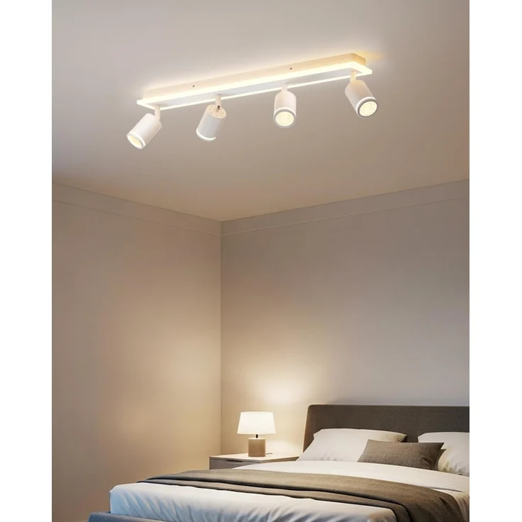 LVWIT Deckenstrahler 4 Flammig, GU10 Deckenstrahler LED Weiß, Modern Deckenlampe Strahler, Deckenspots Küchenlampe Deckenlampe Strahler für Wohnzimmer, Ohne Leuchtmittel – Bild 3