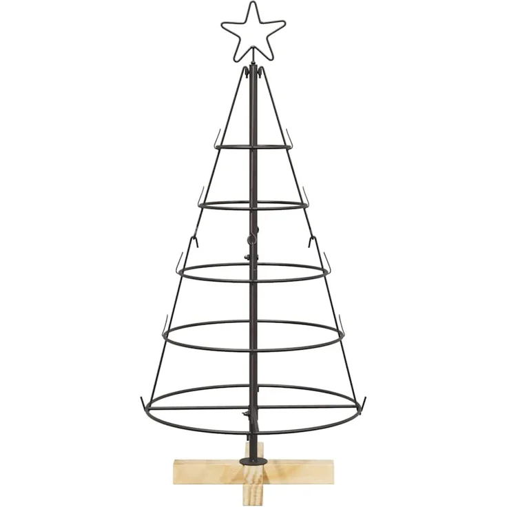 vidaXL Metall-Weihnachtsbaum mit Ständer KUOPIO 90 cm Stahl Schwarz 42019158 – Bild 5