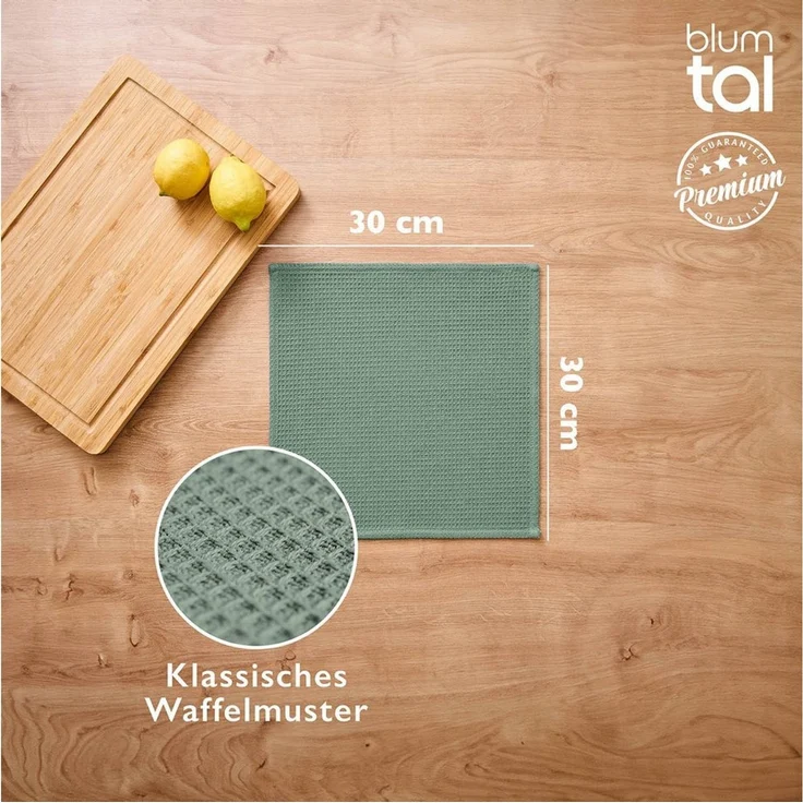 Blumtal Geschirrtuch Set 50x70 oder 30x30 cm, 100% Baumwolle, (6-tlg), Saugfähig, schnell trocknend, waschbar, 100% Baumwolle – Bild 3