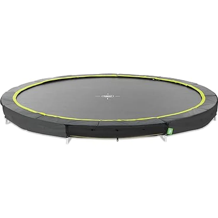EXIT Silhouette Sports Bodentrampolin Ø 366 cm, mattschwarz, für Outdoor mit 120 kg Max. Belastbarkeit, ohne Sicherheitsnetz, 72 Sprungfedern – Bild 1
