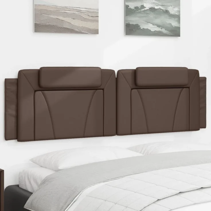 vidaXL Kopfteil-Kissen Braun 180 cm Kunstleder 374806 – Bild 1