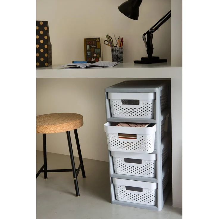 Curver Badregal, Aufbewahrungseinheit Schubladenwagen 4x11L Infinity – Bild 3