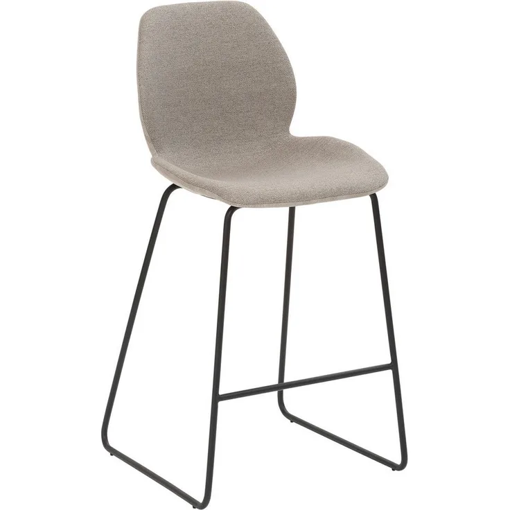 Livetastic Tresenstuhl, Hellgrau, Textil, Kufengestell aus Stahl, 49x97x52 cm, Esszimmer Barhocker mit Fußstütze