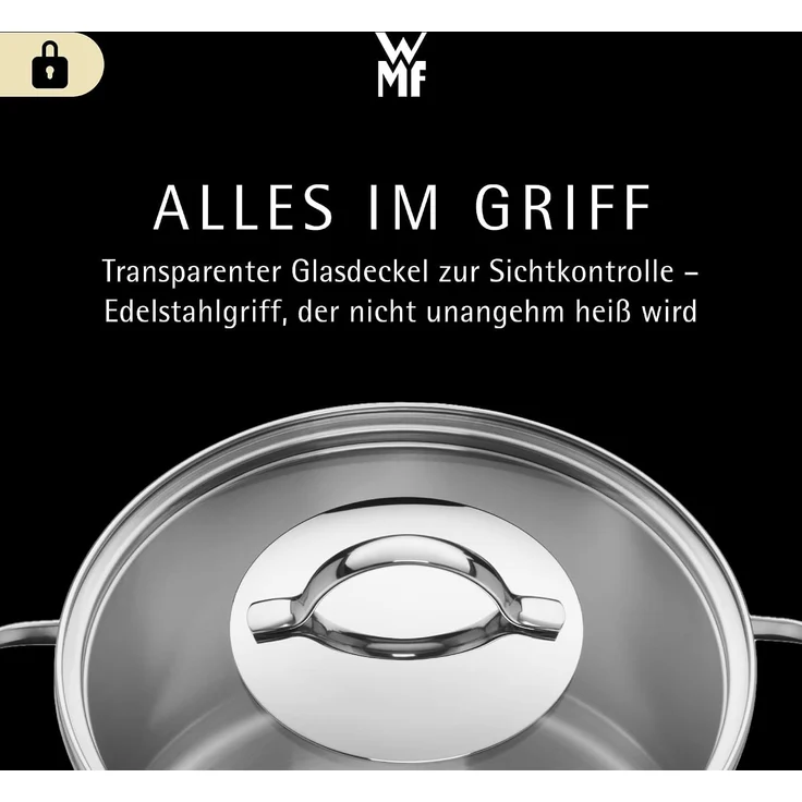 WMF 'Provence Plus' Topfset mit Glasdeckel, 5-teilig, unbeschichtet, Cromargan Edelstahl poliert, Ø 16 / 20 / 24 cm – Bild 6