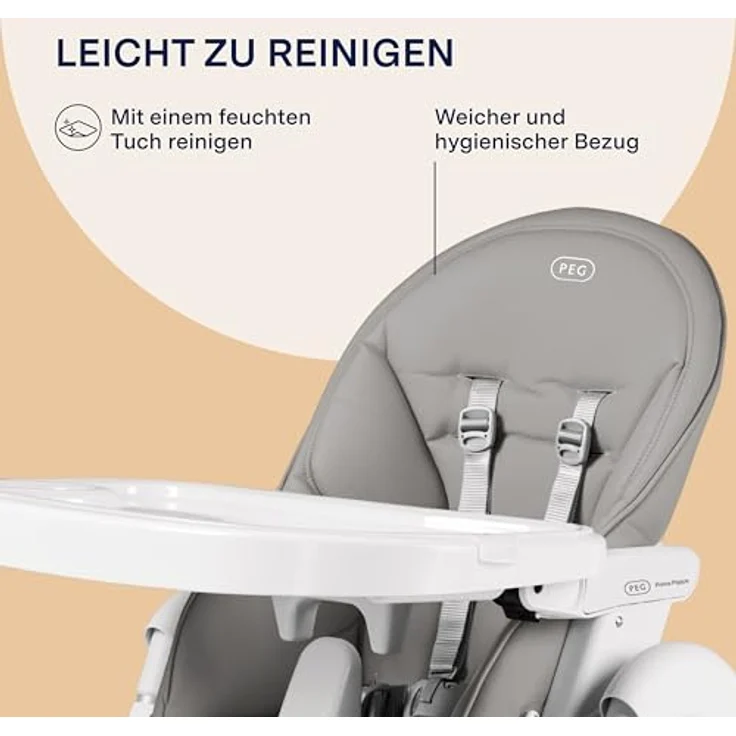 Peg Perego 'Prima Pappa Follow Me' Hochstuhl Ice (Lederimitat) – Bild 9