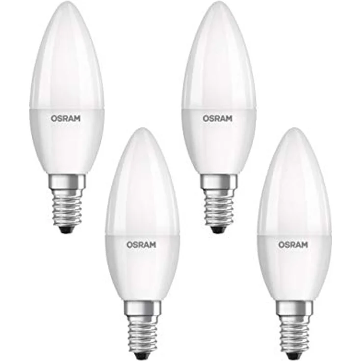 OSRAM LED-Kerzenlampe E14, 4,9W, 4er Set, mattes Glas, 4.000K – Bild 1