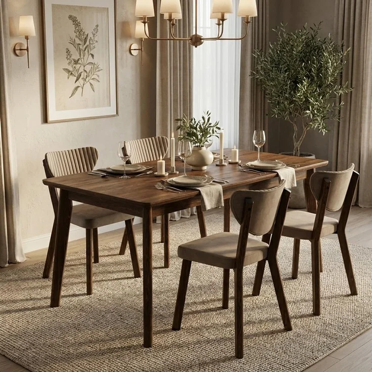 Skye Decor 'Arfe - Cappuccino, Brown' Stuhlset (4-teilig), Cappuccino / Braun, 45 x 86 x 46 cm – Bild 2