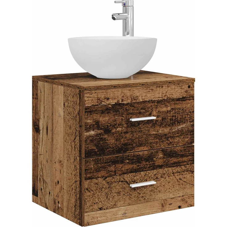 vidaXL Badezimmerschrank-Set 3 stk. Altholz 129 x 35 x 80 cm 3405793 – Bild 5