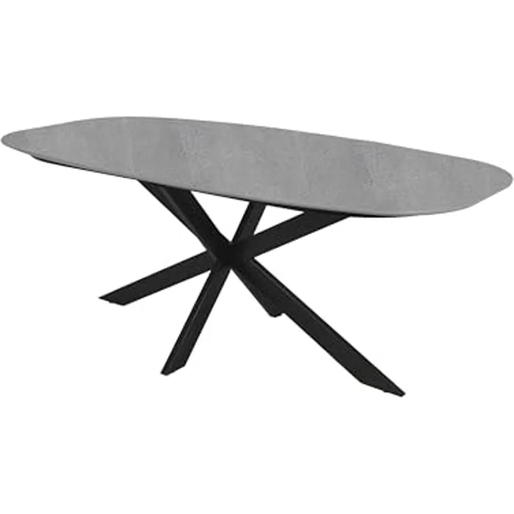 byLIVING Esstisch Oval, in Bootsform, Tischplatte in Naturstein-Optik grau, Breite 200 cm – Bild 7