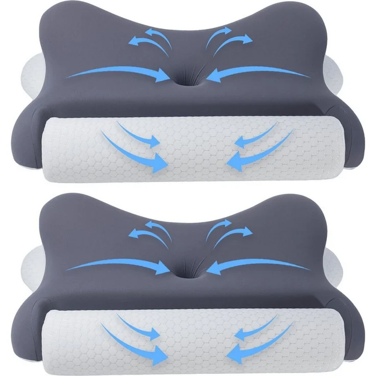 Esun Nackenstützkissen Kopfkissen, 2 in 1 Kissen mit Nackenrolle, Ergonomisches Memory Foam, Füllung: Kissenbezug besteht aus 18% Elasthan und 82% Nylon, Seitenschlafer, Bauchschlafer, Ruckenschlafer, Set, Kissen vom OEKO-TEX® und CertiPUR Getestet, fü... – Bild 5