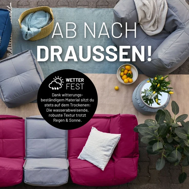 Lumaland Sitzsack-Sessel Modular 96x72x70cm weinrot – Bild 6