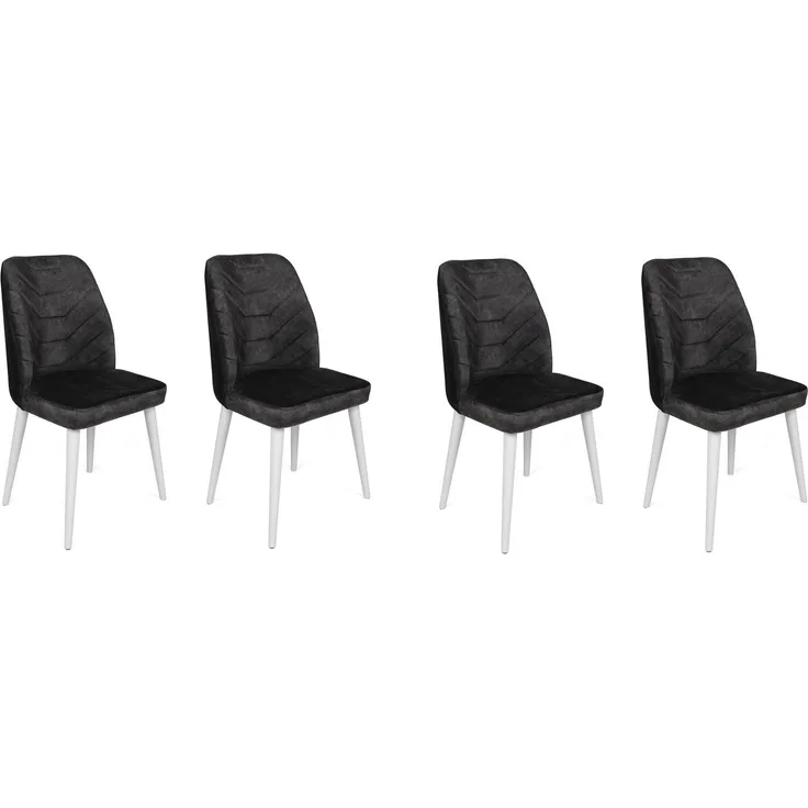Skye Decor 'Dallas-587 V4' Stuhlset (4-teilig), Anthrazit / Weiß, 50 x 90 x 49 cm