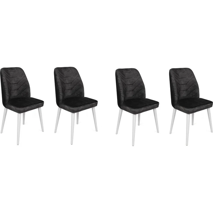 Skye Decor 'Dallas-587 V4' Stuhlset (4-teilig), Anthrazit / Weiß, 50 x 90 x 49 cm – Bild 1