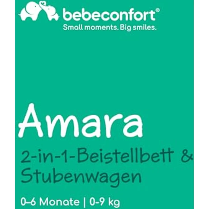 Bebeconfort Amara 2in1 Beistellbett & Stubenwagen, inkl. Matratze und Reisetasche, ab Geburt bis 9 kg, Tinted Graphite – Bild 2