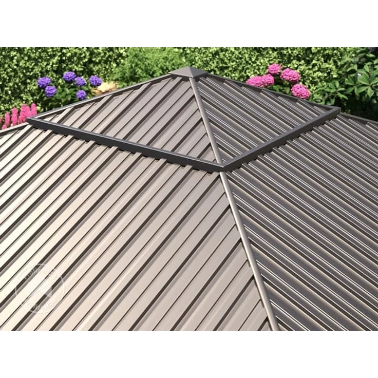 Gartenpavillon 4x4 m Stahldach Hardtop ohne Seitenteile, Pfosten 9x9 cm – Bild 6