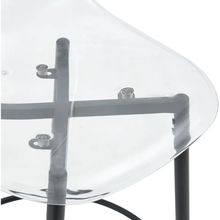 2er-Set transparenter Barhocker mit Schwebendesign – ideal für europäische Küchen. Schwarze Metallbeine passen perfekt zum modernen Luxus-Minimalismus.--Schwarz--102x48.5x48.5cm--YOUDENOVA – Bild 10