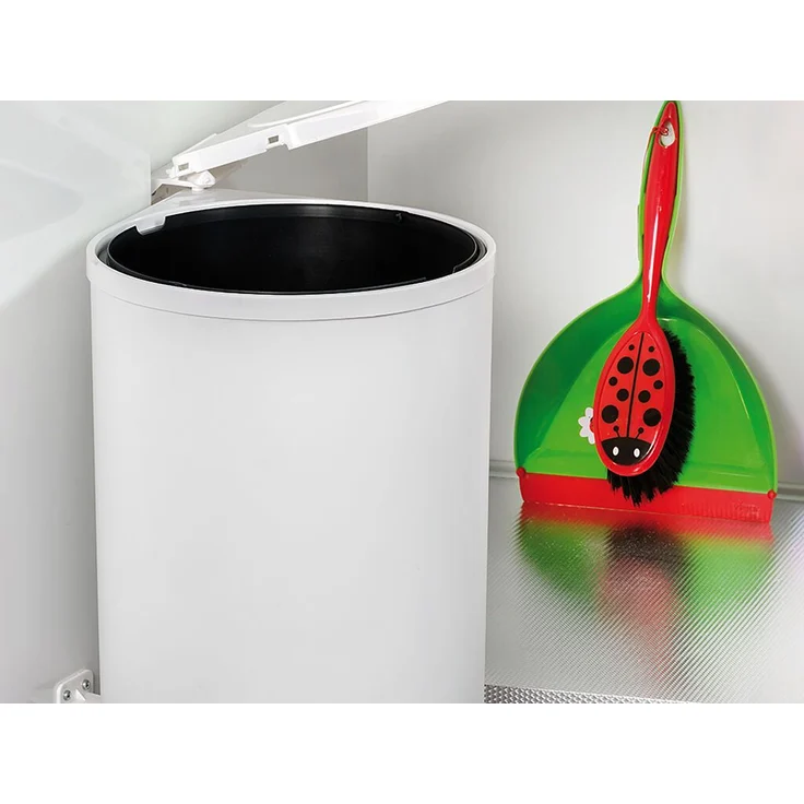 emuca 8035815 Abfalleimer 13 Liter ab 40 cm Schrankbreite, Kunststoff weiß – Bild 5
