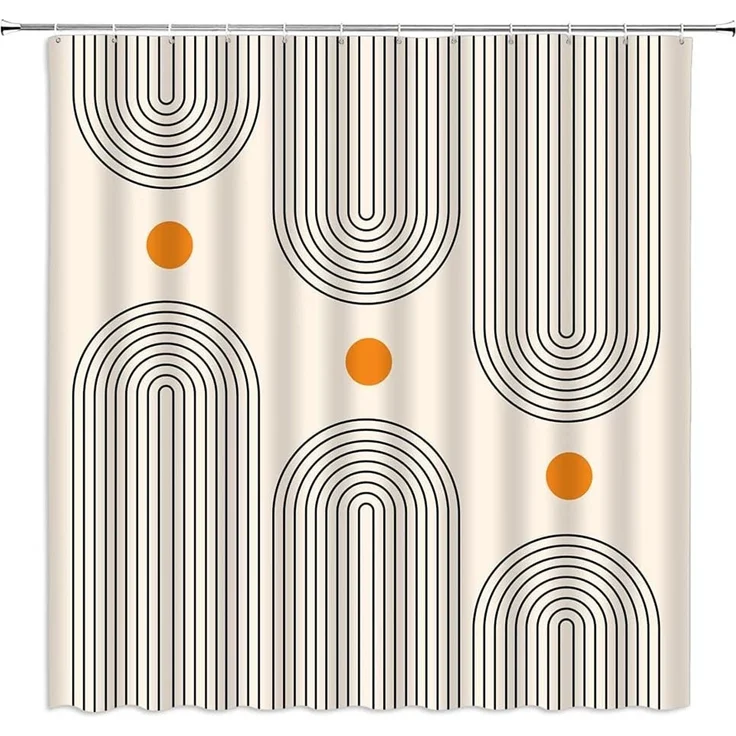 Zyronn Duschvorhang Wasserdichter Polyester-Duschvorhang, Boho-Duschvorhang, mit 12 Haken, dicker schimmelresistenter Duschvorhang – Bild 1