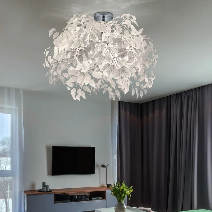 RGB LED Deckenleuchte, Metall Chrom, Blumen, 70 cm – Bild 5