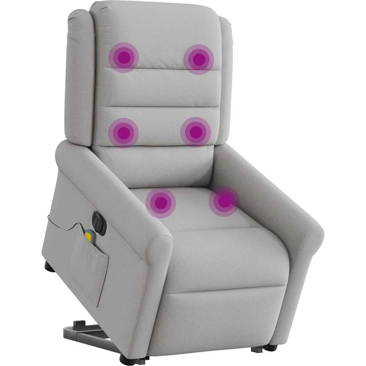 vidaXL Massagesessel mit Aufstehhilfe Elektrisch Wolkengrau Stoff 3303353 – Bild 2