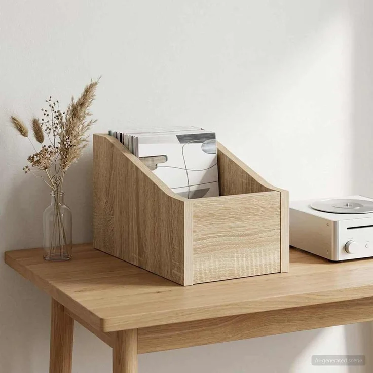 vidaXL LP Plattenbox Sonoma-Eiche 18 x 32 x 18 cm Holzwerkstoff 8012798 – Bild 1