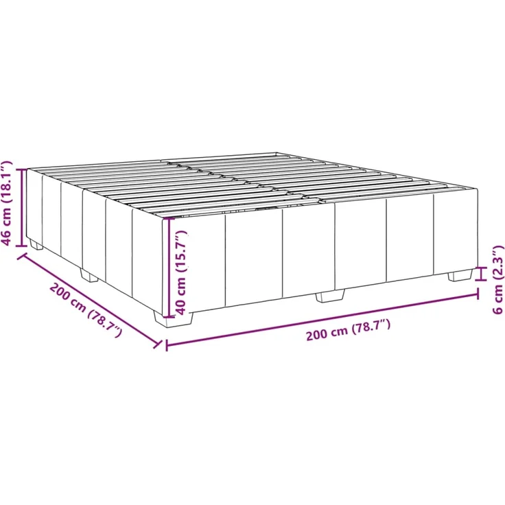 vidaXL Boxspringbett mit Matratze Blau 200x200 cm Stoff 3285504 – Bild 12